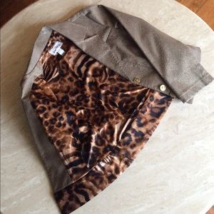 Gold Jacket with Animal Print Lining